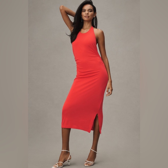 ✨ Anthropologie Slinky Knit Halter Dress Sz XL - Picture 4 of 9